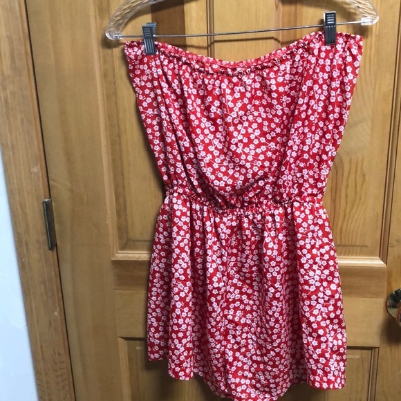 Shein red and white romper size large.
